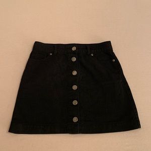 Black jean button up skirt forever 21